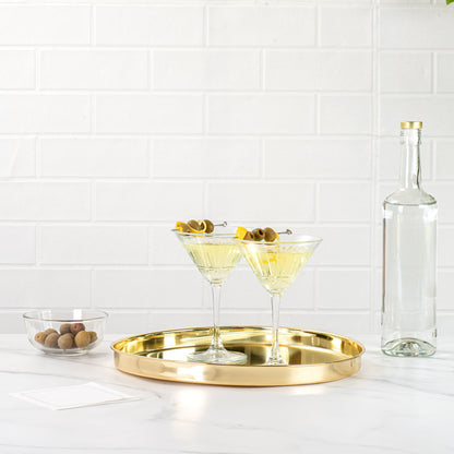 Bar Lux Gold-Plated Stainless Steel Serving Tray - 12 1/2" x 12 1/2" x 1" - 1 count box