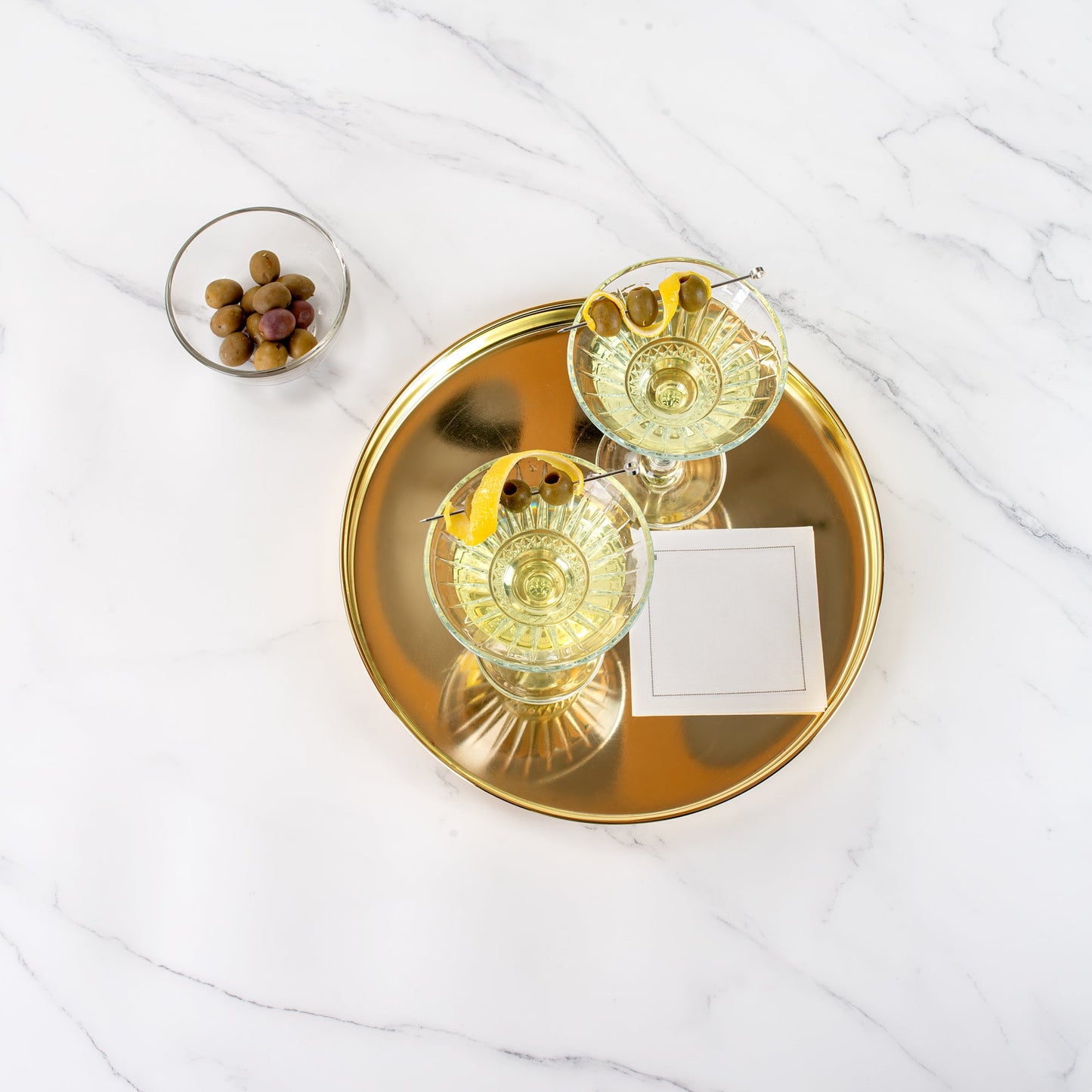 Bar Lux Gold-Plated Stainless Steel Serving Tray - 12 1/2" x 12 1/2" x 1" - 1 count box
