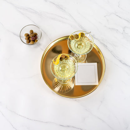 Bar Lux Gold-Plated Stainless Steel Serving Tray - 12 1/2" x 12 1/2" x 1" - 1 count box