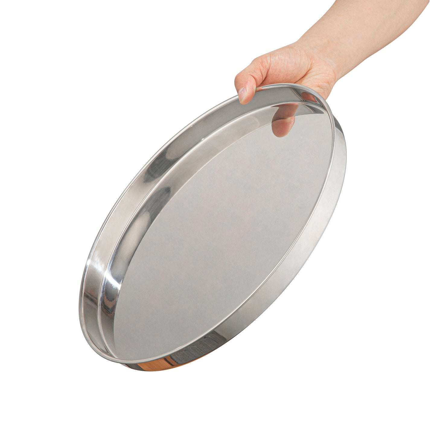 Bar Lux Stainless Steel Serving Tray - Mirrored Finish - 12 1/2" x 12 1/2" x 1" - 1 count box