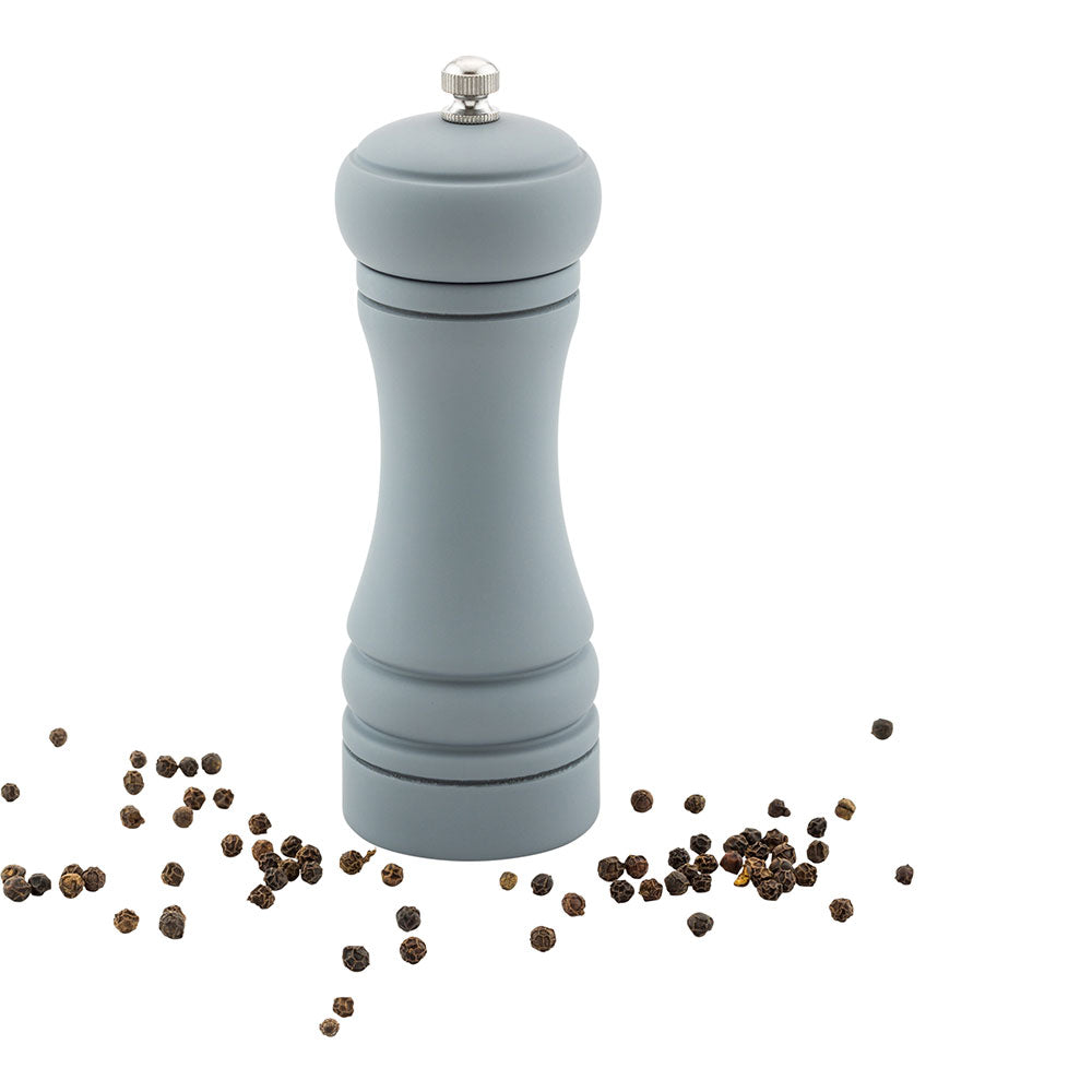 Chef 101 Classic French Gray Wood Pepper Mill - Soft Touch - 2" x 2" x 6" - 1 count box