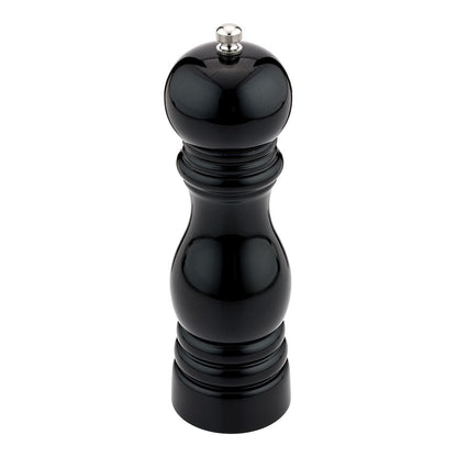 Chef 101 Classic French Black Wood Pepper Mill - High Gloss - 2 1/4" x 2 1/4" x 7 1/2" - 1 count box