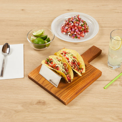 Met Lux Stainless Steel Double Taco Holder - with 2 or 3 Compartments - 6 1/2" x 4" x 1 1/2" - 1 count box