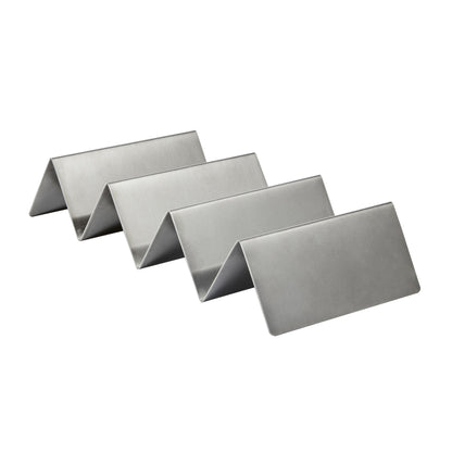 Met Lux Stainless Steel Triple Taco Holder - with 3 or 4 Compartments - 8 1/2" x 4" x 1 1/2" - 1 count box
