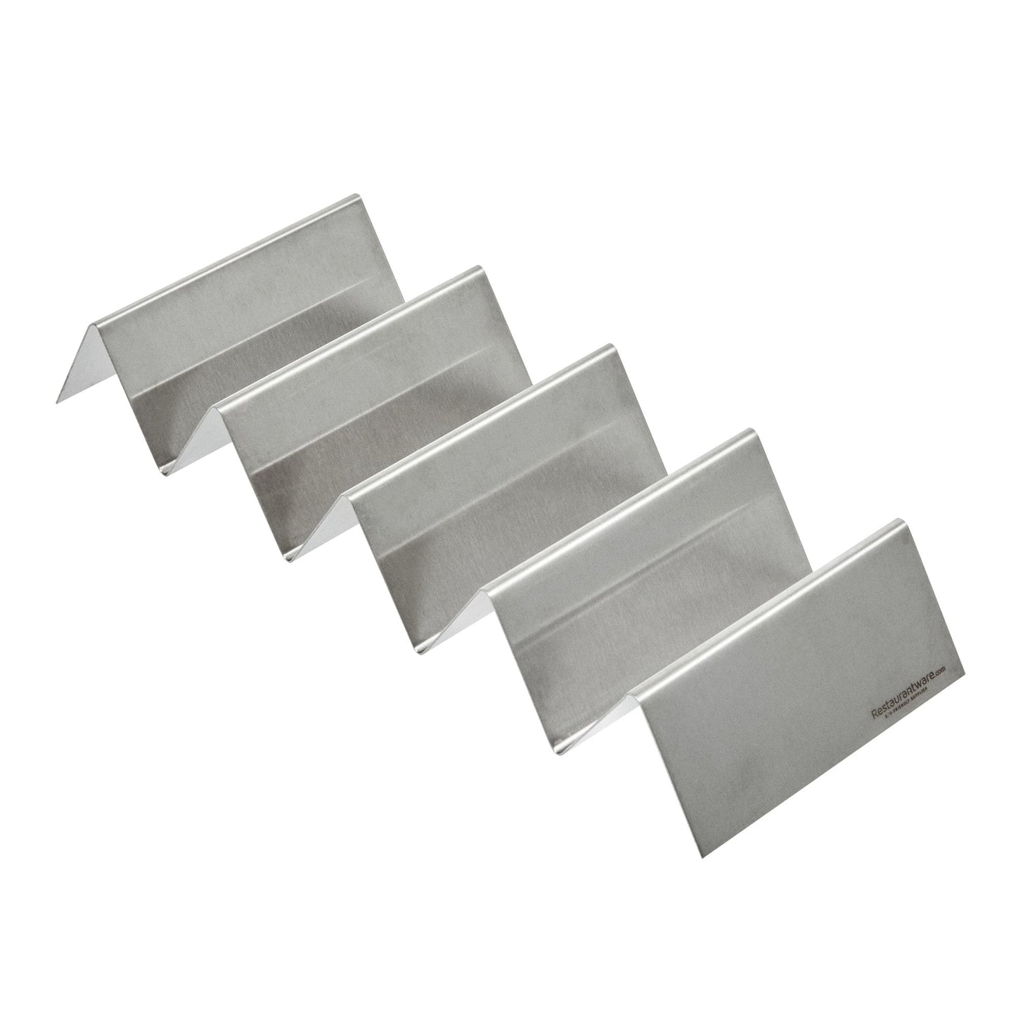 Met Lux Stainless Steel Quadruple Taco Holder - with 4 or 5 Compartments - 10 3/4" x 4" x 1 1/2" - 1 count box