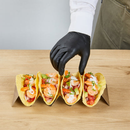 Met Lux Stainless Steel Quadruple Taco Holder - with 4 or 5 Compartments - 10 3/4" x 4" x 1 1/2" - 1 count box