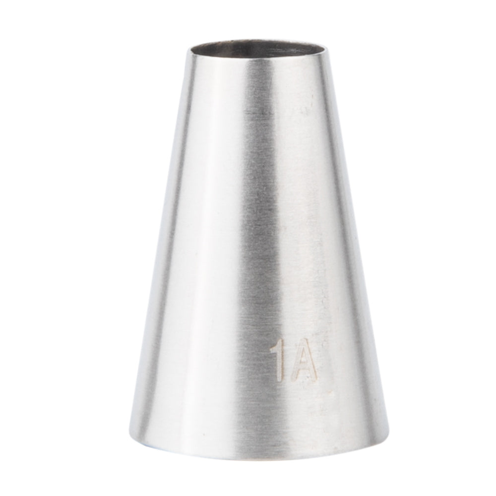 Pastry Tek Stainless Steel #1A Round Piping Tip - 1" x 1" x 1 1/2" - 1 count box