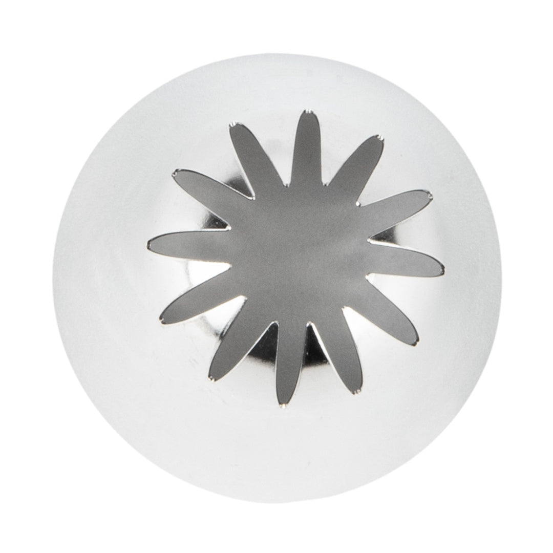 Pastry Tek Stainless Steel #1E Drop Flower Piping Tip - 1" x 1" x 1 1/2" - 1 count box