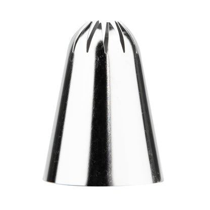 Pastry Tek Stainless Steel #1E Drop Flower Piping Tip - 1" x 1" x 1 1/2" - 1 count box