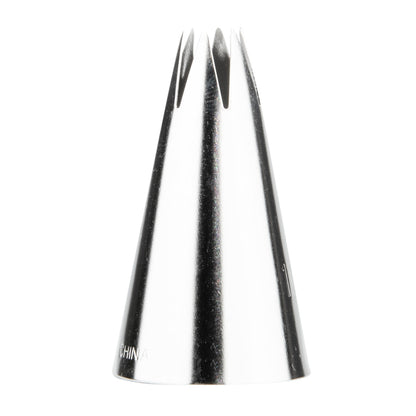 Pastry Tek Stainless Steel #1M Open Star Piping Tip - 1" x 1" x 1 3/4" - 1 count box