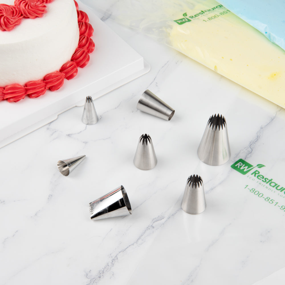 Pastry Tek Stainless Steel #2C Drop Flower Piping Tip - 1" x 1" x 1 1/2" - 1 count box