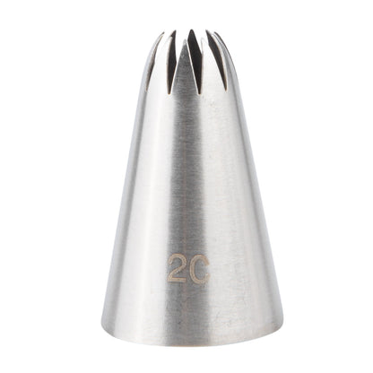 Pastry Tek Stainless Steel #2C Drop Flower Piping Tip - 1" x 1" x 1 1/2" - 1 count box
