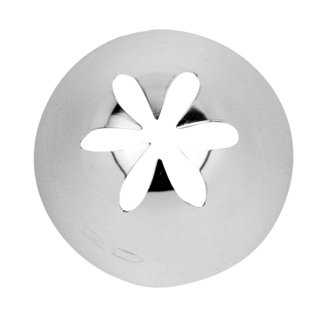 Pastry Tek Stainless Steel #2D Drop Flower Piping Tip - 1" x 1" x 1 1/2" - 1 count box