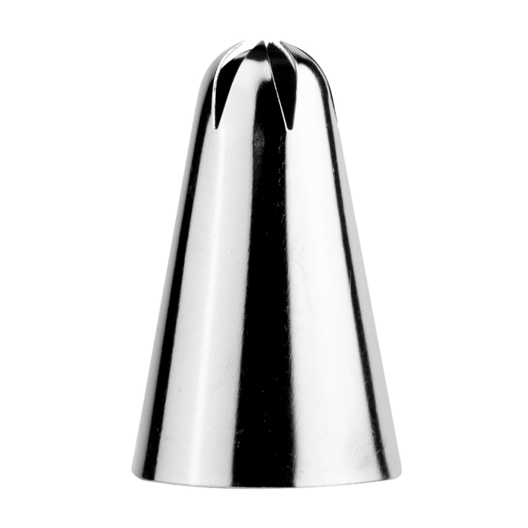 Pastry Tek Stainless Steel #2D Drop Flower Piping Tip - 1" x 1" x 1 1/2" - 1 count box