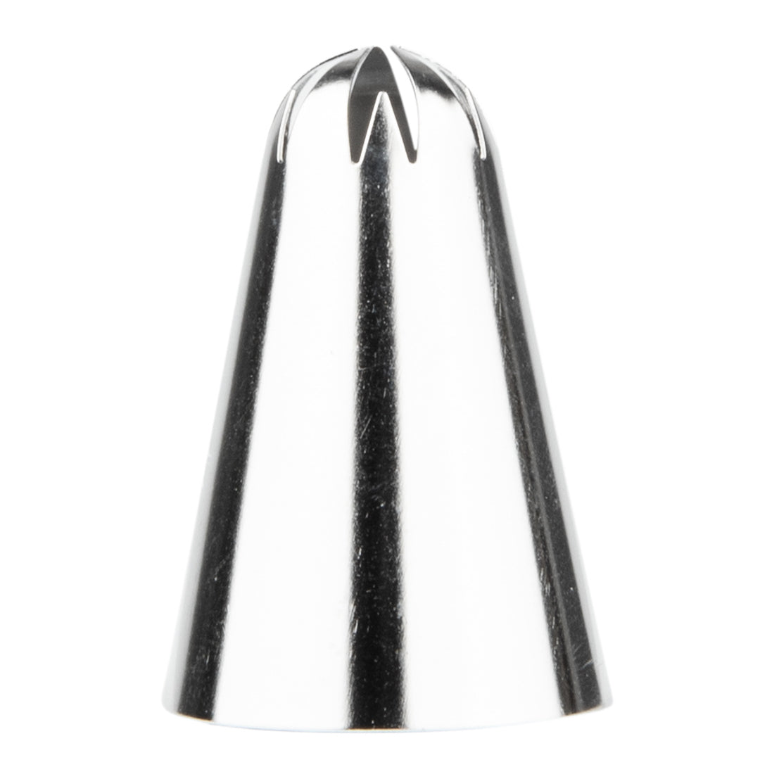 Pastry Tek Stainless Steel #2F Drop Flower Piping Tip - 1" x 1" x 1 1/2" - 1 count box