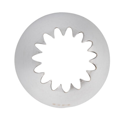 Pastry Tek Stainless Steel #6B Open Star Piping Tip - 1 1/4" x 1 1/4" x 1 3/4" - 1 count box