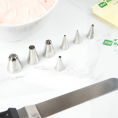 Pastry Tek Stainless Steel #8 Round Piping Tip - 3/4" x 3/4" x 1 1/4" - 1 count box