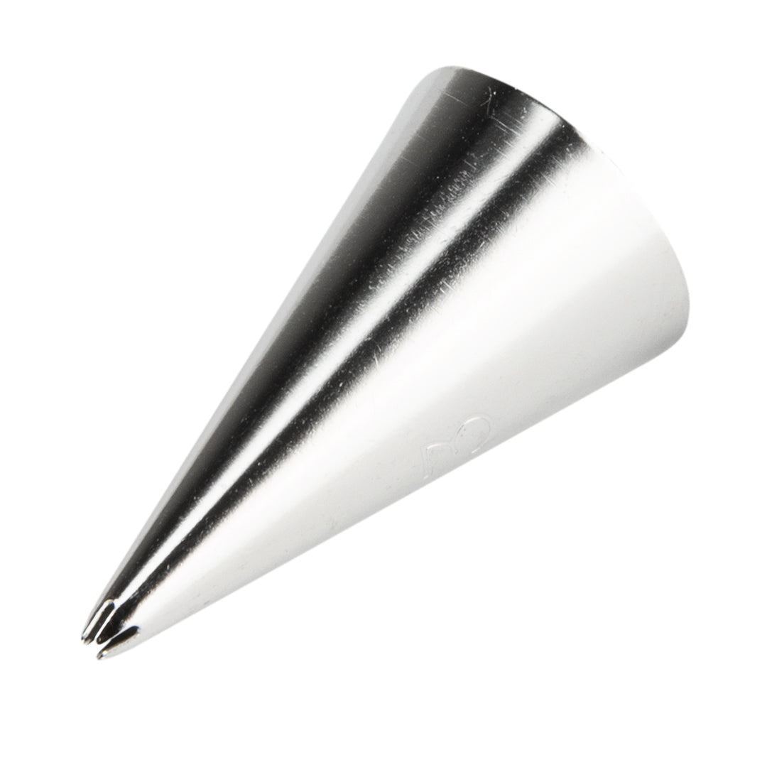 Pastry Tek Stainless Steel #13 Open Star Piping Tip - 3/4" x 3/4" x 1 1/4" - 1 count box