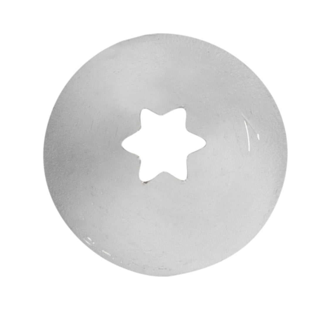 Pastry Tek Stainless Steel #17 Open Star Piping Tip - 3/4" x 3/4" x 1 1/4" - 1 count box