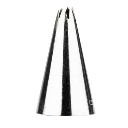 Pastry Tek Stainless Steel #17 Open Star Piping Tip - 3/4" x 3/4" x 1 1/4" - 1 count box