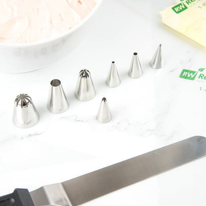 Pastry Tek Stainless Steel #18 Open Star Piping Tip - 3/4" x 3/4" x 1 1/4" - 1 count box