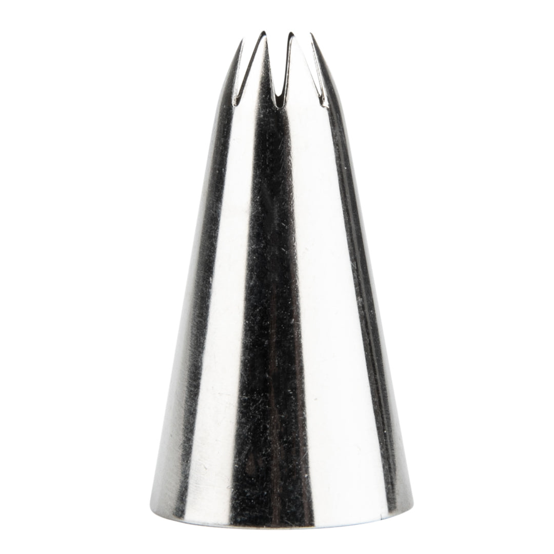 Pastry Tek Stainless Steel #20 Open Star Piping Tip - 3/4" x 3/4" x 1 1/4" - 1 count box