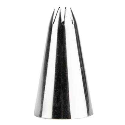 Pastry Tek Stainless Steel #20 Open Star Piping Tip - 3/4" x 3/4" x 1 1/4" - 1 count box