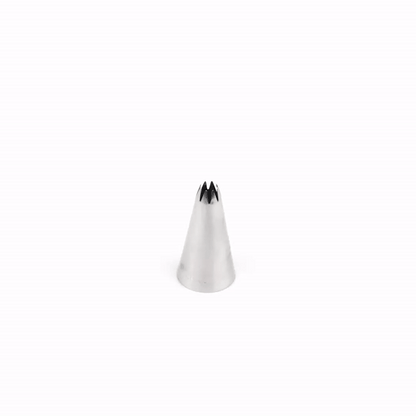 Pastry Tek Stainless Steel #21 Open Star Piping Tip - 3/4" x 3/4" x 1 1/4" - 1 count box