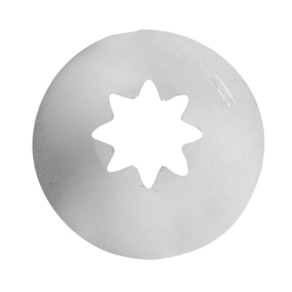 Pastry Tek Stainless Steel #21 Open Star Piping Tip - 3/4" x 3/4" x 1 1/4" - 1 count box