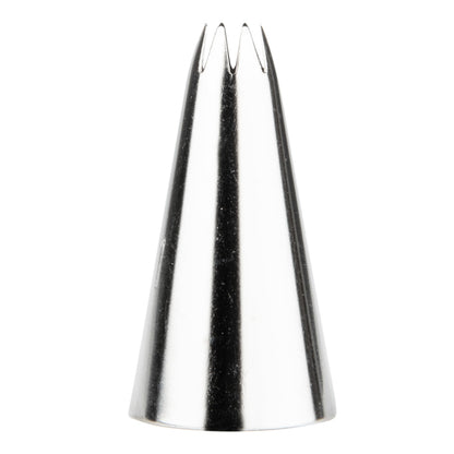 Pastry Tek Stainless Steel #21 Open Star Piping Tip - 3/4" x 3/4" x 1 1/4" - 1 count box