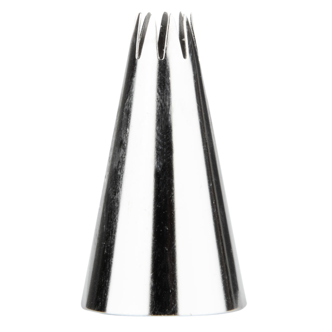 Pastry Tek Stainless Steel #22 Open Star Piping Tip - 3/4" x 3/4" x 1 1/4" - 1 count box