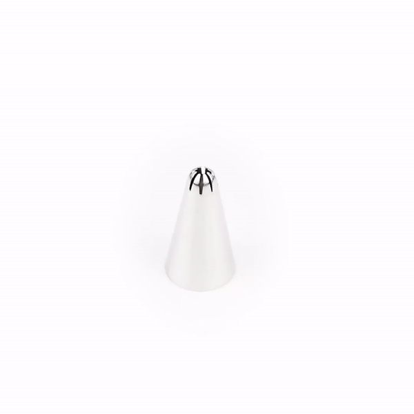 Pastry Tek Stainless Steel #30 Closed Star Piping Tip - 3/4" x 3/4" x 1" - 1 count box