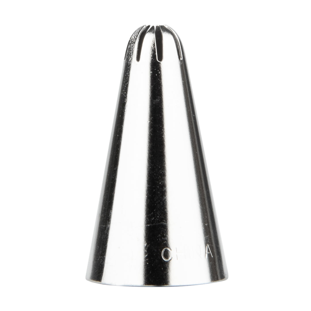 Pastry Tek Stainless Steel #30 Closed Star Piping Tip - 3/4" x 3/4" x 1" - 1 count box