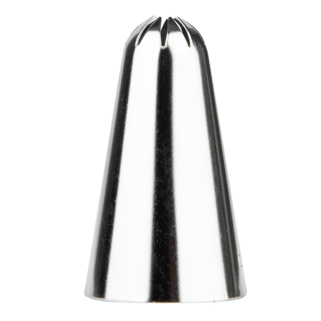 Pastry Tek Stainless Steel #31 Closed Star Piping Tip - 3/4" x 3/4" x 1 1/4" - 1 count box