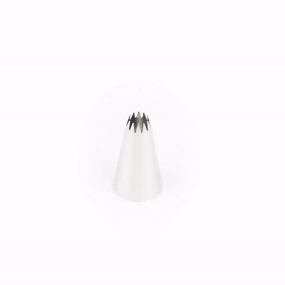 Pastry Tek Stainless Steel #32 Open Star Piping Tip - 3/4" x 3/4" x 1 1/4" - 1 count box