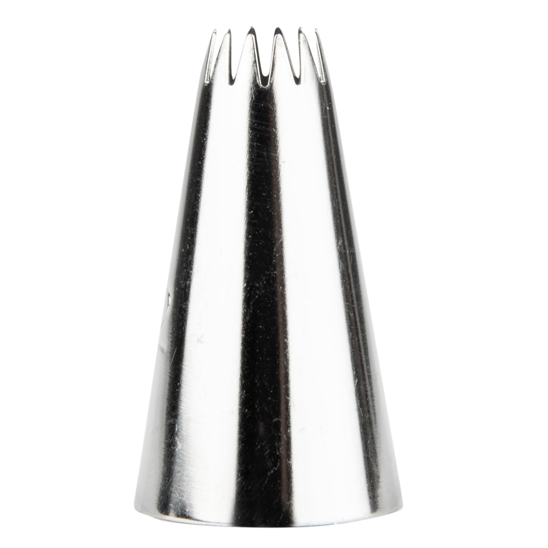 Pastry Tek Stainless Steel #32 Open Star Piping Tip - 3/4" x 3/4" x 1 1/4" - 1 count box