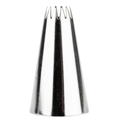 Pastry Tek Stainless Steel #32 Open Star Piping Tip - 3/4" x 3/4" x 1 1/4" - 1 count box