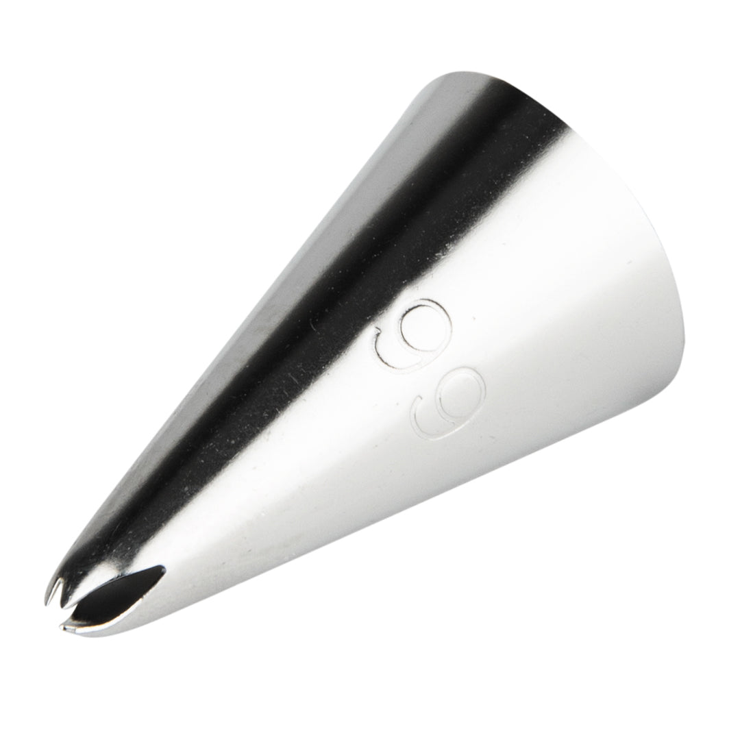 Pastry Tek Stainless Steel #66 Leaf Piping Tip - 3/4" x 3/4" x 1 1/4" - 1 count box