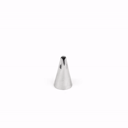Pastry Tek Stainless Steel #86 Ruffle Piping Tip - 3/4" x 3/4" x 1 1/4" - 1 count box