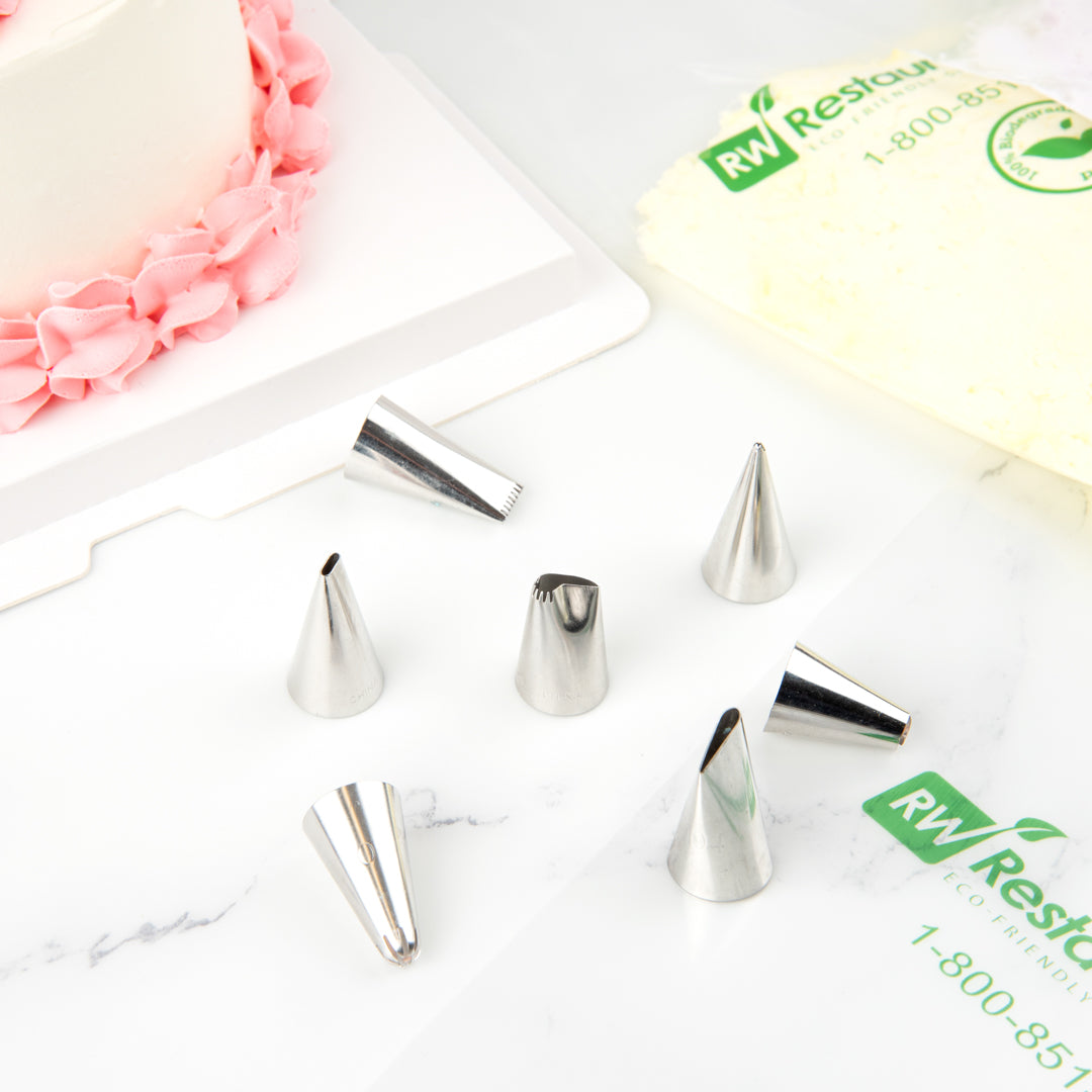 Pastry Tek Stainless Steel #88 Ruffle Piping Tip - 3/4" x 3/4" x 1" - 1 count box