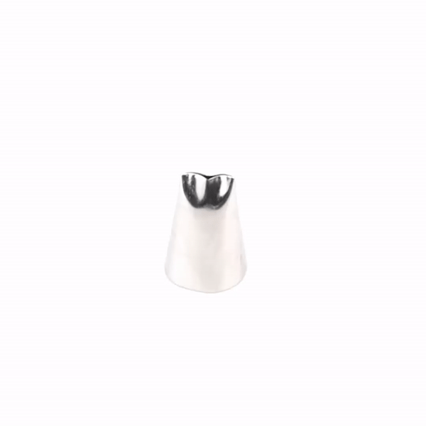 Pastry Tek Stainless Steel #100 Ruffle Piping Tip - 3/4" x 3/4" x 1" - 1 count box
