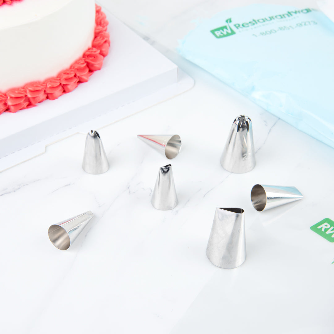 Pastry Tek Stainless Steel #101 Petal Piping Tip - 3/4" x 3/4" x 1 1/4" - 1 count box