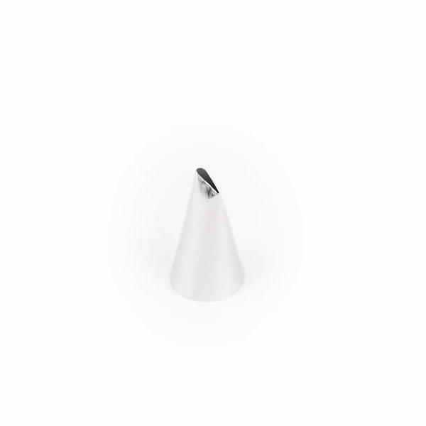 Pastry Tek Stainless Steel #102 Petal Piping Tip - 3/4" x 3/4" x 1 1/4" - 1 count box