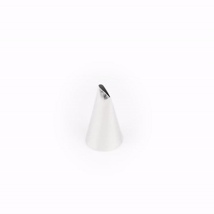 Pastry Tek Stainless Steel #102 Petal Piping Tip - 3/4" x 3/4" x 1 1/4" - 1 count box