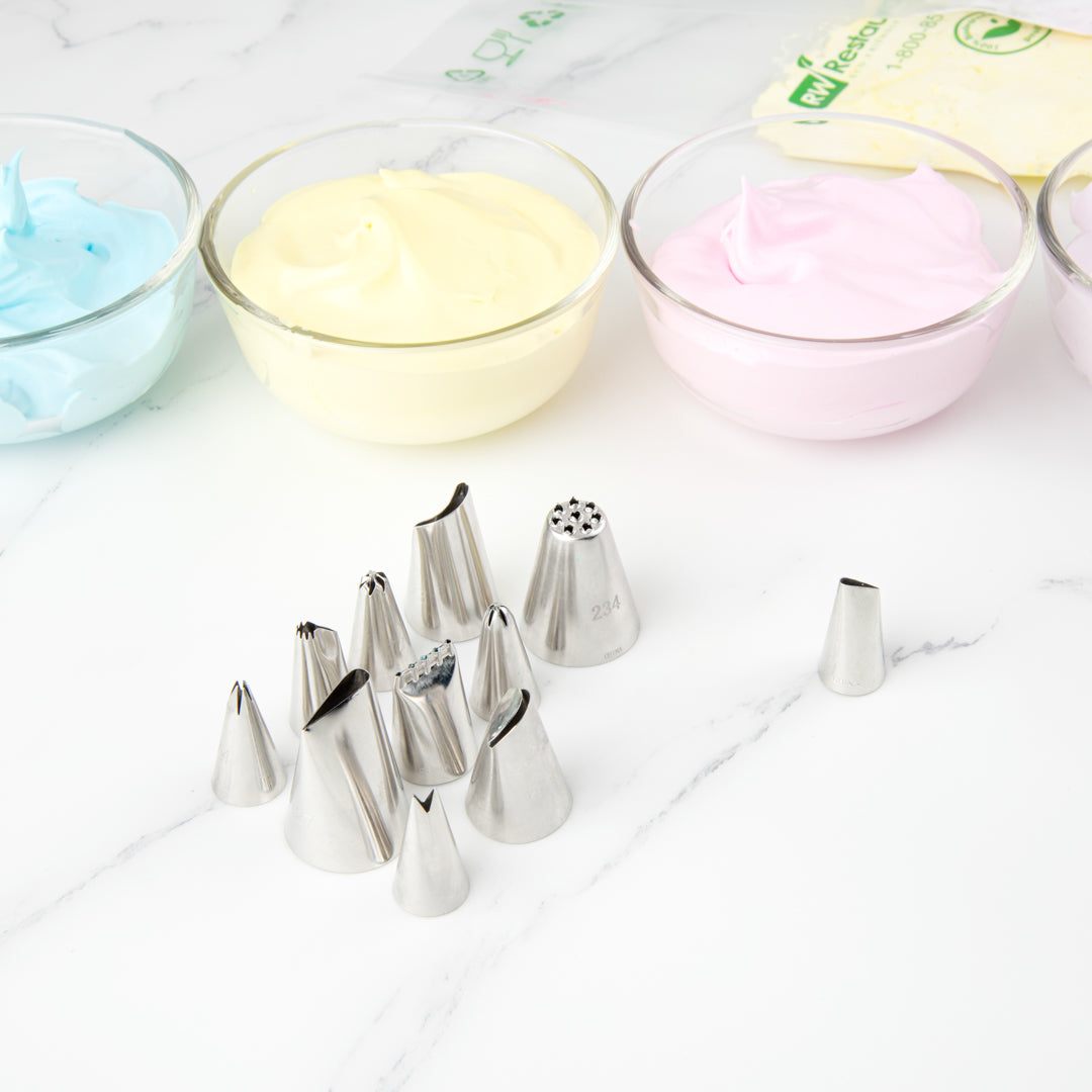 Pastry Tek Stainless Steel #103 Petal Piping Tip - 3/4" x 3/4" x 1 1/4" - 1 count box