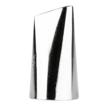 Pastry Tek Stainless Steel #104 Petal Piping Tip - 3/4" x 3/4" x 1 1/4" - 1 count box