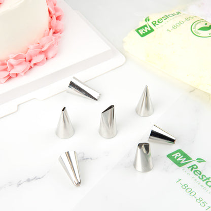 Pastry Tek Stainless Steel #104 Petal Piping Tip - 3/4" x 3/4" x 1 1/4" - 1 count box