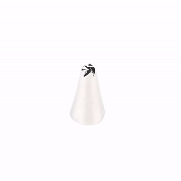 Pastry Tek Stainless Steel #106 Drop Flower Piping Tip - 3/4" x 3/4" x 1 1/4" - 1 count box