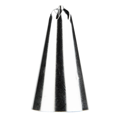 Pastry Tek Stainless Steel #107 Drop Flower Piping Tip - 3/4" x 3/4" x 1 1/4" - 1 count box