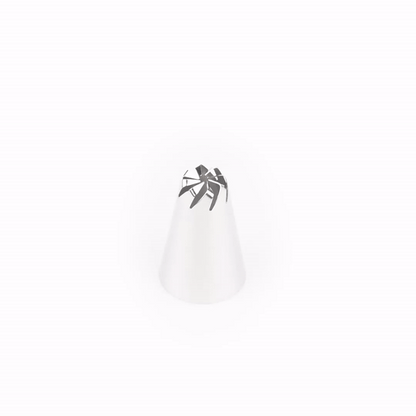 Pastry Tek Stainless Steel #108 Drop Flower Piping Tip - 3/4" x 3/4" x 1 1/4" - 1 count box